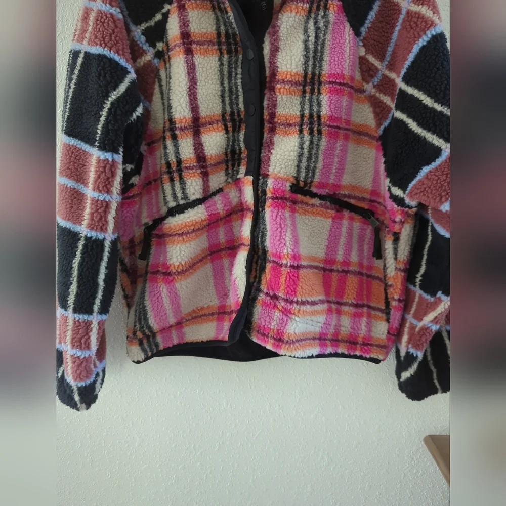 Free People Movement Rocky Ridge Fleece Jacket Striped Printed Autumn Combo